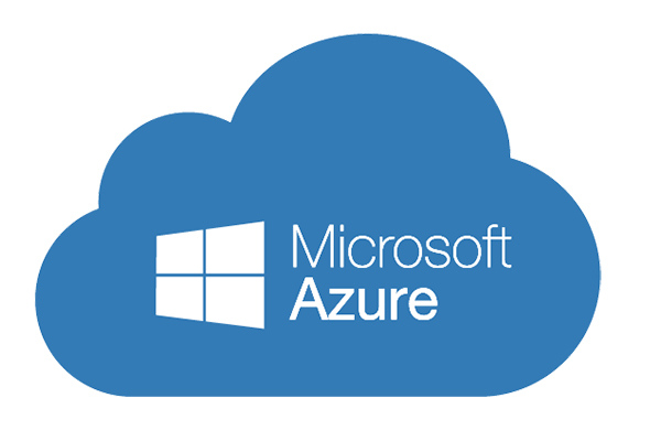 Microsoft Azure logo inside a blue cloud with the Windows icon.