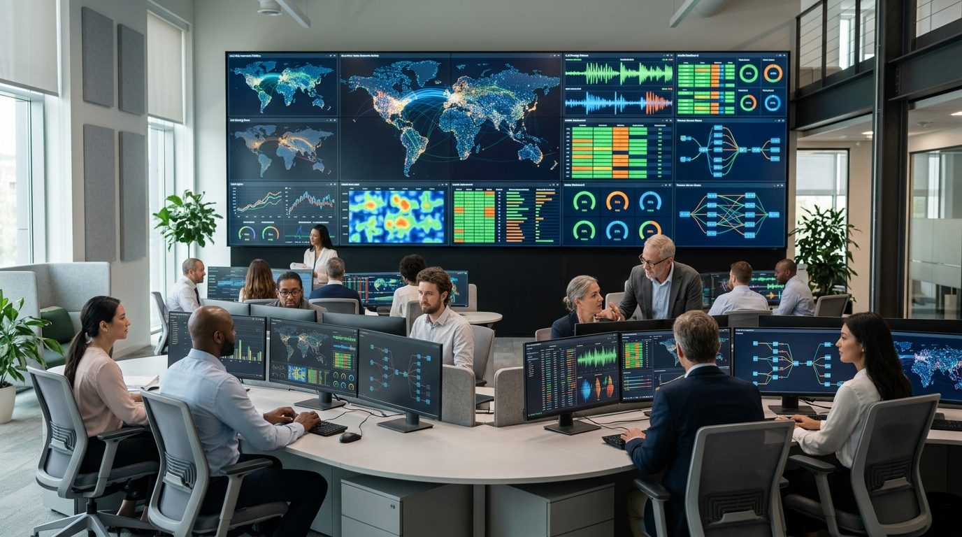 Enterprise PBX management dashboard displaying real-time voice metrics and telecom infrastructure status.