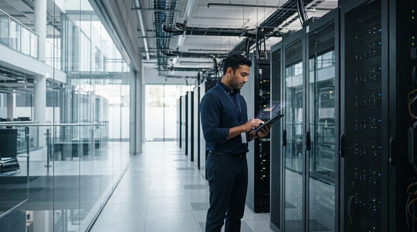 IT professional planning cloud infrastructure alongside a comprehensive microsoft 365 migration checklist